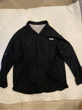 Columbia PFG Black Long Sleeve Button Down Shirt XXL